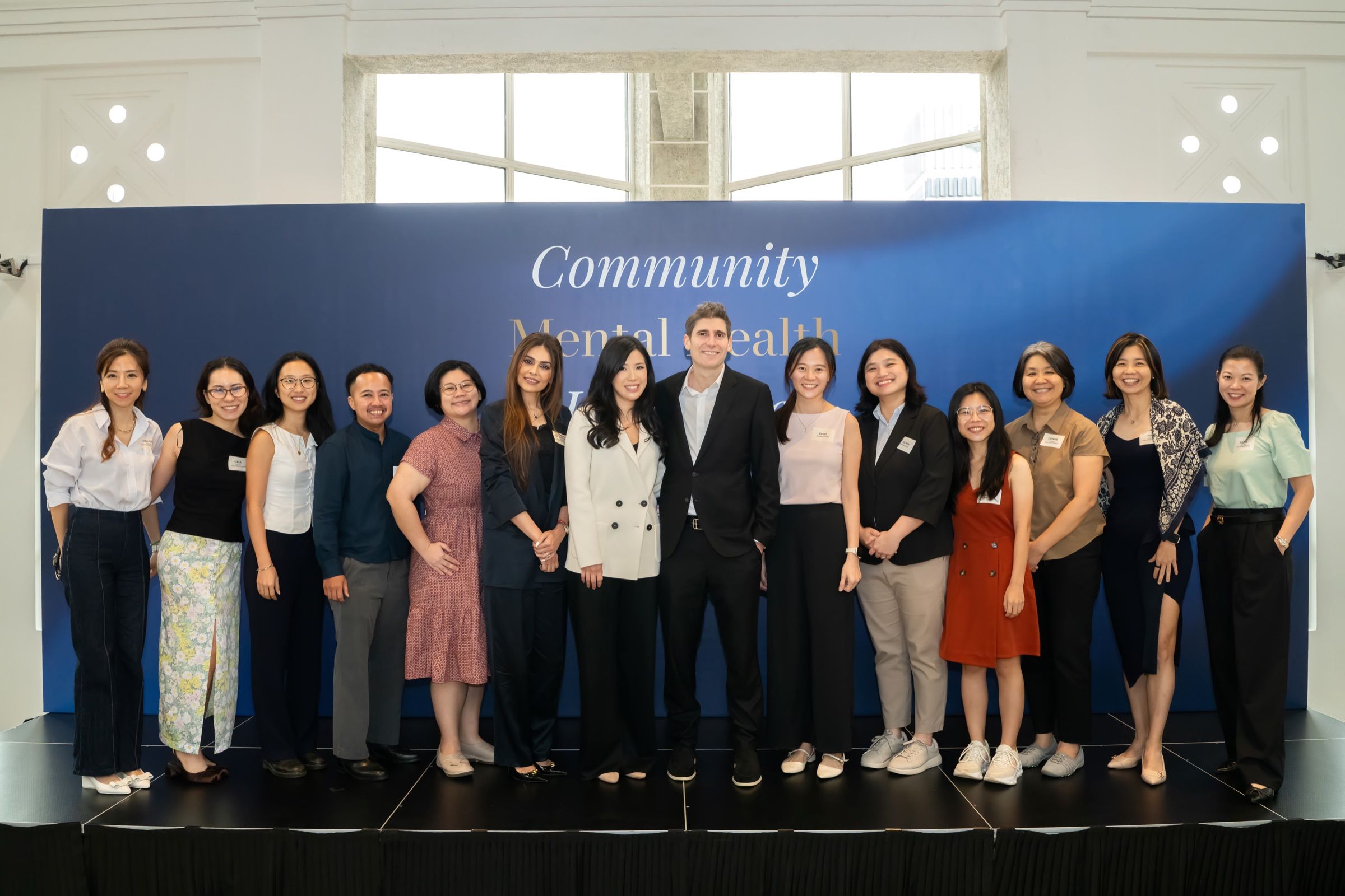Elaine and Eduardo Saverin with scholarship recipients, guests, and partners at the launch of the Foundation’s new mental health scholarship program at NUS Medicine